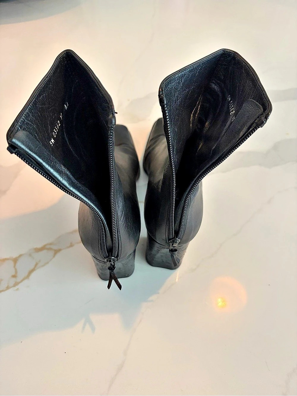 Stuart Weitzman Black Leather Heeled Boots US 10 AA - Picture 5 of 8